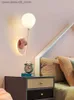 Lampen tinten creatieve en gepersonaliseerde cartoon kinderkamers slaapkamers bedmuurwandlampen artistieke beren atmosferische wandlamp armaturen Q240416