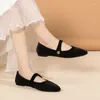 Kleiderschuhe elegante Samt Ballett Flats Frau Luxus Velor Mary Jane Damen speicherte Zehenschnalle -Gurtlaafer in lila Grün