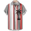 Chemises décontractées pour hommes imprimés de palmier en bord de mer et de chemises patchworks de conception de chemise de patchwork pour femmes bouton à manches courtes top1moban