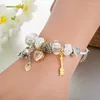 Charmarmband Annapaer European Armband Pärl med Cupid fint gjord Bracciale Color Oro Jewelry Pulseras Mujer Gift för kvinnor B19074