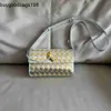 Bottegvenetas andiamo Clutch Bag European en American Fashion echt leer klein vierkant 2024 Nieuwe highd cowhide geweven eenvoudige single schouder crossbody vrouwen