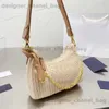 Omuz çantaları p ev çim dokuma üçte bir hobo alt koltuk çantası çim dokuma zincir el crossbody çanta yüksek kaliteli kadın çantası T240416