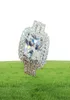2021 Ny design Luxury 3 PCS 3 i 1 925 Sterling Silver Ring Cushion Engagement Wedding Ring Set för kvinnor Brudsmycken R4308 P09514739