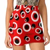 Skirts Circles On Red Women's Skirt With Hide Pocket Tennis Golf Badminton Running Black White