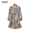 Sukienki swobodne Yodar 2024 Elegancka mini krótka sukienka dla kobiet wiosna jesienna długi rękaw.