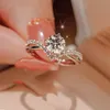 عشاق الزوجين خواتم الزفاف S925 Silver Plaged Men Women Charm Designer Classic Six Claw Profose Ring Have Finger Finger Anillos Love Ring Jewelry Gift