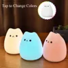 Lamps Shades Cute cat light Kitty night light girl bedroom birthday gift childrens silicone Kawaii night light daycare decoration Q240416