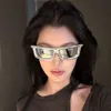 Quecksilber reflektierender Jumpsuit Hip-Hop-Sonnenbrille für Millennial Super coole futuristisch Frauen