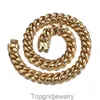 Ny 18K Gold Cuban Chain Faucet Halsband Rostfritt stål Titan Steel -kryptering