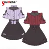 Arbetsklänningar japanska rojita gruva gotisk stil spets kort ärm blus broderi cinched lapptäcke kjolar två-stycken kostym kläder för