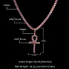 New hip hop pink color zircon anher pendant tennis chain set with copper zircon