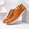 Casual Shoes Fashion Men's Leather 2024 Plus Size 46 Men Simple Designer Breathable Classic Lace-up Sneakers