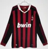 90 91レトロシャツサッカージャージ95 96 97ガリット01 02 03 12 14 15 Maldini Van Basten Football Kaka Inzaghi 06 07 Pirlo Shevchenko Baggio AC Milans Jersey