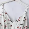 Sıradan elbiseler kadınlar yaz bohem kayış elbisesi Korean baskı v yaka sırtsız sundress tatil plajı kolsuz kek çiçek