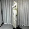 Dames tweedelige broek Wefads Set Summer Women Fashion V Neck Rapel Mouwloze massieve dubbele knop Backless Vest Top losse vrachtsets