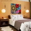 Lamps Shades Nelson Walllight Design Japanese Hand Painted Silk Light for Living Room Decoration Walllight Bedroom Bedside Light Q240416