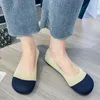 أحذية غير رسمية Comemore Ladies Slip-on Flat-Heel Square Toe Female Spring Autumn Sneaker Patchwork Loafer 2024 Women Flats Classic Ballet