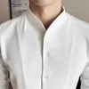 Мужские повседневные рубашки Высококачественные сексуальные V-образные рубашка мужская рубашка с длинными рукавами.