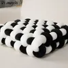 Cuscino Contrasto quadrata getta intrecciata Inforna divano peluche finestra decorativa 1pc #/w