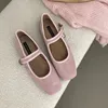 Casual Shoes YATAGODY Size 35-40 Ballet Flats For Women Suede Leather Mary Jane Low Heels Ballerinas Spring 2024 Work Office Lady Dress