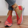 Scarpe casual Donne Slip piatto su mocassini mescolano colori femminile mesh da tennis traspirante sneaker autunnali aptine femminili all'aperto
