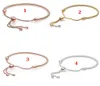 Frauen 925 Sterling Silber Armbänder für Stil Roségold Knochenkette Einstellbares Basiskettenarmband Luxusdesigner Geschenk mit Box4481253