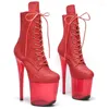 Dance Shoes Women 20CM/8inches Glitter Upper Plating Platform Sexy High Heels Boots Pole 466