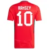 2024-25 Nationslag Wales 9 Johnson Soccer Jersey Man Euro Cup 20 James 11 Bale Ramsey Davies Ampadu Wilson Williams Hennessey Gunter Morrell Football Shirt Kits