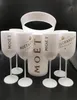 Ice Buckets And Coolers with 6Pcs white glass Moet Chandon Champagne glass Plastic302W208D253V3309117