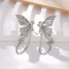 Rücken Ohrringe Goth Butterfly Clip Schmuck koreanische glänzende ohne stierende Ohrkristall Zirkon Flügel Manschette Party