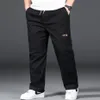 Plus Size 12XL Pants Men Casual Trousers Elastic Waist Straight Male Fashion Grey Black Big 10XL 240415