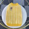 Pet Cute Rabbit Embroidered Plaid Sweater Autumn/winter Clothes Dog Teddy Little Cat