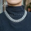 Custom Order Sterling Sier Platin -plattierte Hüfthop -Mossanit -Link -Kettentennis Dicke Miami Moissanit Kubanische Kette