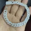 Gemme HQ da 7,5 pollici da 10 mm micro polpette ghiacciate VVS VVS Diamond Bracciale Cuban Link Bling Diamond Bracelet per uomini