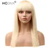 613 Bionda Wigs Wigs trasparente corto corto capelli umani Wigs Brasiliana dritta corpo waav remy peli 150 densità 6324611