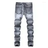 Jeans masculinos 2024 Primavera Casual Casual Moda cinza Business Calças retas calças de alta qualidade