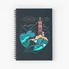 Seaside Lighthouse Spiral Journal Notebook 120 páginas papel para homens homens de design de moda de design escolar presentes em casa