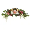 Flores decorativas Flores artificiais Garland Trim Tow Lintel Wrinalh Wreath Decoração Home Simulação multicolor