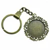 Keychains Round Vintage Style Cameo Cabochon Pendant Base Seting Keyring Diy Accessories Jewellery Maket Supplies Gift Ring Size 30mm