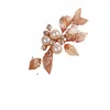 Bruids Pearl Leaf Retestes Bracelet Trendy Crystal Vintage Sier Gold Simple Wedding Brides Bruidsmeisje sieraden voor vrouwen L8XO#