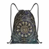 Elegante Gold Mandala Draw String -Taschen Frauen Männer tragbare Sport -Fitnessstudio -Sackpack Boho Shop Storage Rucksäcke E0pj#