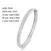 Knobspin D VVS1 Bangle -armband för kvinnor Full Diamond Elegant Classic Solid 925 Sterling Sliver smycken Tillbehör 240416