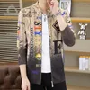 Blusas masculinas de malha de malha Cardigan SweaterCoat 3D Men Sweater Zipper Casual Qualidade de inverno Soft confortável Vintage Luxo Sueters De