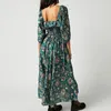 Casual Dresses Women Tiered Maxi Dress Ruffles Hem Floral Printed Pleated Boho Pullover Layed Swing Sundress