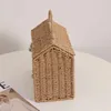Totes çizgi film küçük ev el yapımı saman çanta niş tasarım kulübe dışarı çıkmak için dokuma sepet mağaza