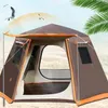 Camping Tente Outdoor automatique 34 personnes Protection solaire Pluie Camping Double Pole en aluminium Hexagonal 240416