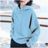 Womens Hoodies Sweatshirts 2023 Hooded Simple All-Match Leisure Oversized Hoodie Style Warm Kawaii Loose Female Red Drop Delivery Appa Dhcou