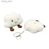 Plush Keychains Cute Fun Plush Cloud Keyring Brooch Kawaii Pendant Car Key Accessories Soft Plush Doll Charm Girl Bag Hanging Ornament Badge Pin Y240415