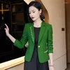 Werk jurken van hoge kwaliteit dames blazer en kleding Koreaanse kralen mode elegante zakelijke slijtage witte zwart groen formele vrouwelijke kleding