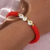 Link Bracelets Shinus Surfer Custom Gifts KC Peach Heart Stack Heishi Clay Beaded For Women 2024 Stretch Design Jewelry